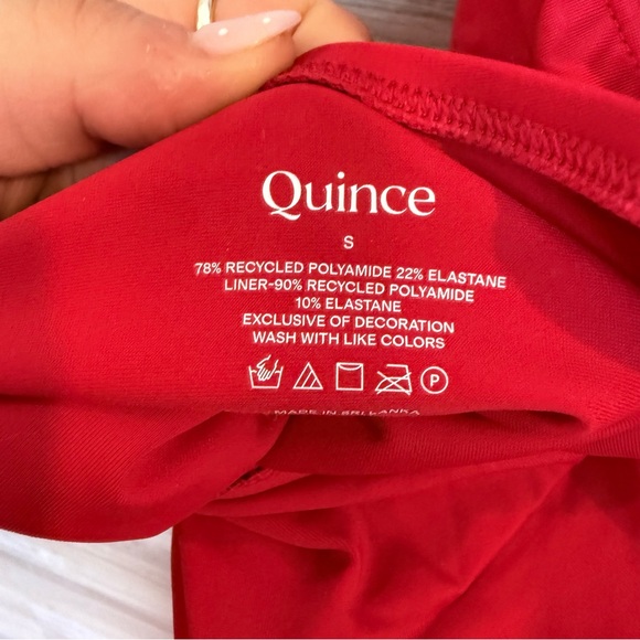 NWT Quince Italian Compression Cross-Back One-Piece Swimsuit - Red - Small - Picture 2 of 6